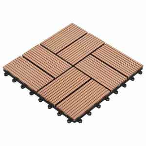 vidaXL Plăci pentru Deck 11 pcs Maro 30 x 30 cm Lemn compozit imagine