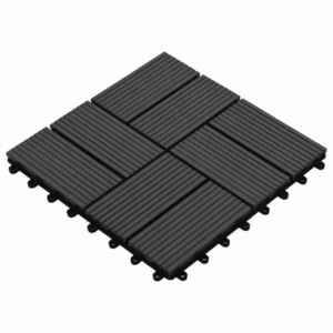 vidaXL Plăci pentru Deck 11 pcs Negru 30 x 30 cm Lemn compozit imagine