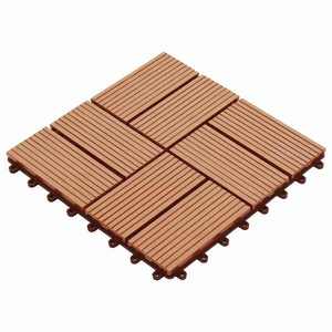vidaXL Plăci pentru Deck 11 pcs Lemn de tec 30 x 30 cm Lemn compozit imagine