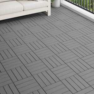 vidaXL Plăci pentru Deck Design 3D 11 pcs Gri 30 x 30 cm Lemn compozit imagine