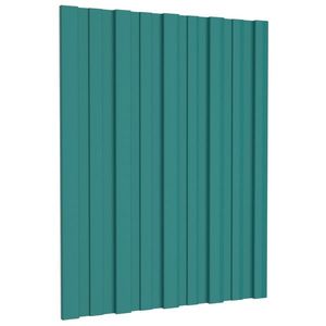 vidaXL Panou de acoperiș 36 pcs Verde 60 x 45 cm Oțel galvanizat imagine
