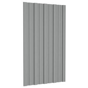 vidaXL Panou de acoperiș 36 pcs Gri 80 x 45 cm Oțel galvanizat imagine