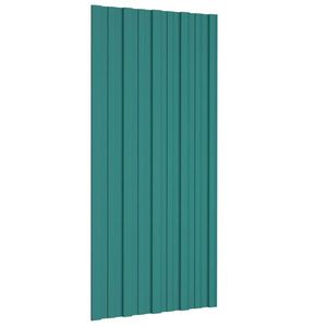 vidaXL Panou de acoperiș 36 pcs Verde 100 x 45 cm Oțel galvanizat imagine