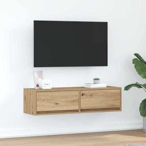 vidaXL Cabinet TV stejar artizanal 100 x 31 x 25, 5 cm Lemn compozit imagine