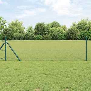 vidaXL Stâlp de gard. Gri 100 x 0, 5 m (plasă de 13 mm) Oțel și PVC imagine