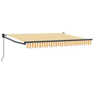 vidaXL Copertină retractabilă manuală Galben și alb 3, 5 x 2 m imagine
