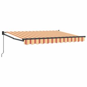 vidaXL Copertină retractabilă manuală Galben, Portocaliu și Alb imagine