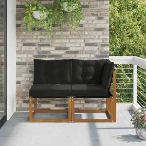 vidaXL Canapea de exterior din mijloc și colț 2 Bucată natural imagine