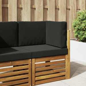 vidaXL Perna pentru canapea de exterior 3 pcs Negru Poliester imagine