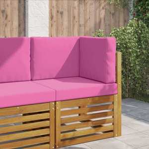 vidaXL Perna pentru canapea de exterior 3 pcs Roz Poliester imagine