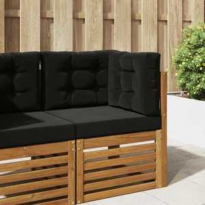 vidaXL Perna pentru canapea de exterior 3 pcs Negru Poliester imagine