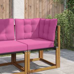 vidaXL Perna pentru canapea de exterior 3 pcs Roz Poliester imagine