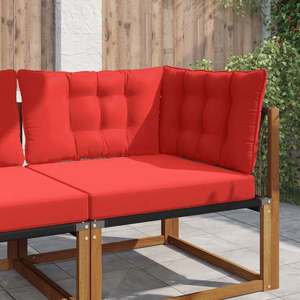 vidaXL Perna pentru canapea de exterior 3 pcs Roșu Poliester imagine