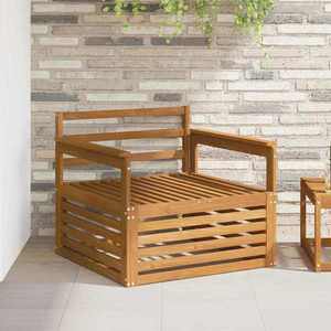 vidaXL 2 Bucată Sofa cu Brațe Lemn Solid de Acacia natural imagine