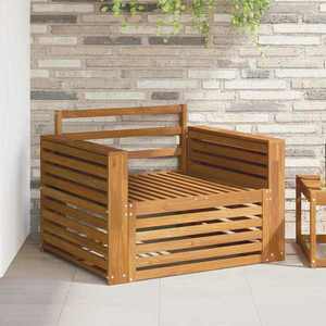 vidaXL 2 Bucată Sofa cu Brațe Lemn Solid de Acacia natural imagine