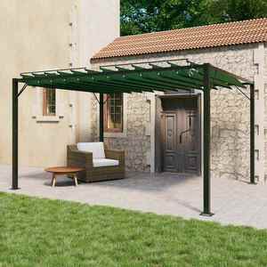 vidaXL Gazebo cu acoperiș mobil Verde 3 x 4 x 2, 14 m imagine