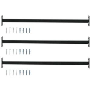 vidaXL Bară de siguranță ajustabilă pentru fereastră 3 pcs Negru Oțel imagine