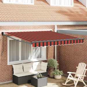 vidaXL Cortina Retractabilă Manual Portocalie și maro 300 x 250 cm imagine
