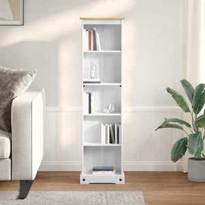 vidaXL Bibliotecă Alb 46 x 20 x 170 cm Lemn de pin masiv imagine