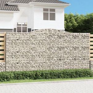 vidaXL Coșuri gabion arcuite 2 buc. 400x30x200/220 cm fier galvanizat imagine