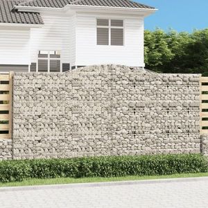 vidaXL Coșuri gabion arcuite 4 buc. 400x30x200/220 cm fier galvanizat imagine