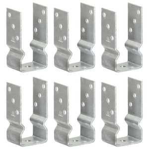 vidaXL Ancore de gard, 6 buc., argintiu, 7x6x15 cm, oțel galvanizat imagine