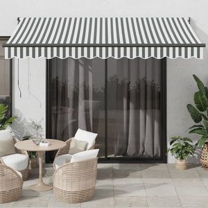 vidaXL Copertină retractabilă antracit/alb, 3, 5x2, 5 m, textil/aluminiu imagine