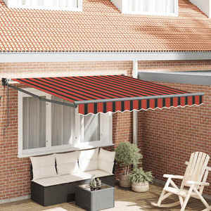 vidaXL Copertină retractabilă automată, portocaliu și maro, 3x2, 5 m imagine