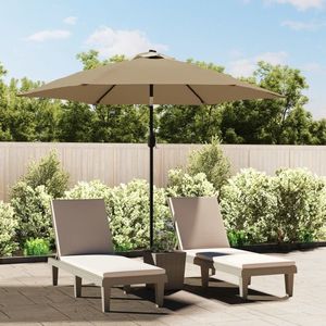 vidaXL Umbrelă de soare de exterior, stâlp metalic, 300 cm, gri taupe imagine