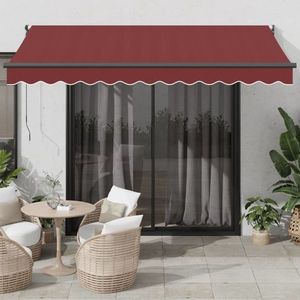 vidaXL Copertina retractabilă manual, vișiniu, 350x250 cm imagine