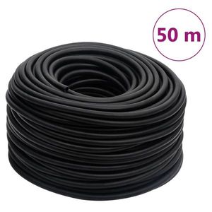 vidaXL Furtun de aer hibrid, negru, 0, 6", 50 m, cauciuc și PVC imagine