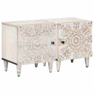 vidaXL Dulap de noapte 2 pcs Alb 40 x 33, 5 x 46 cm Lemn de mango solid imagine