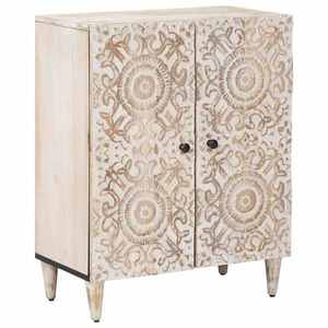 vidaXL Dulap de depozitare Alb 60 x 33, 5 x 75 cm Lemn de mango solid imagine