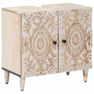 vidaXL Dulap pentru Chiuveta de Baie cu depozitare Alb 62 x 33 x 58 cm imagine