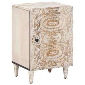 vidaXL Dulap de Baie cu ușă Alb 38 x 33, 5 x 58 cm Lemn de mango solid imagine