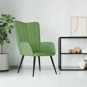 vidaXL Scaun de relaxare, verde deschis, catifea imagine
