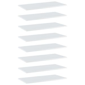 vidaXL Plăci bibliotecă, 8 buc. alb extralucios, 80 x 40 x 1, 5 cm, PAL imagine