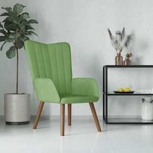 vidaXL Scaun de relaxare, verde deschis, catifea imagine