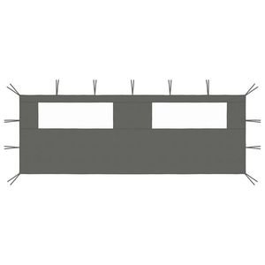vidaXL Perete lateral foișor cu ferestre, 6x2 m, antracit imagine