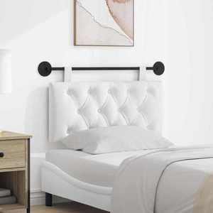 vidaXL Cap de pat suspendat Pe perete Alb 100 x 55 x 7 cm țesătură imagine