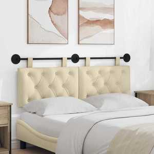 vidaXL Cap de pat suspendat Pe perete Crem 130 x 55 x 7 cm țesătură imagine