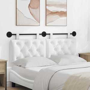 vidaXL Cap de pat suspendat Pe perete Alb 150 x 55 x 7 cm țesătură imagine