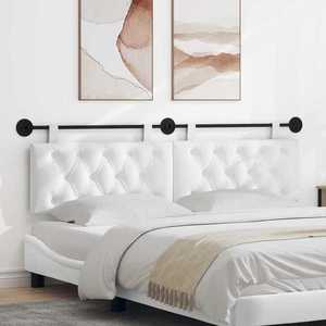 vidaXL Cap de pat suspendat Pe perete Alb 170 x 55 x 7 cm țesătură imagine