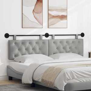 vidaXL Cap de pat suspendat Gri nori 190 x 55 x 7 cm țesătură imagine