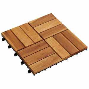 vidaXL Plăci pentru Deck 10 pcs Maro 30 x 30 cm Lemn de Acacia imagine