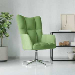 vidaXL Scaun de relaxare, verde deschis, catifea imagine