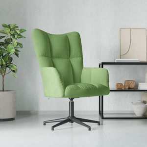 vidaXL Scaun de relaxare, verde deschis, catifea imagine