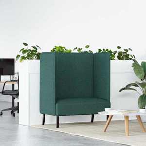 vidaXL Canapea cu spătar înalt 101cm Verde închis țesătură imagine