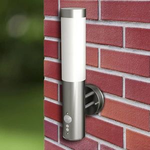 vidaXL Lămpi de perete pentru exterior 2 buc. cu senzor de mișcare din oțel inoxidabil imagine