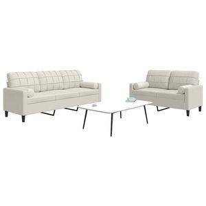 Canapea cu 2 locuri, crem, material textil imagine